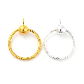 Openable Snake Chain Shape Brass Pendants, with European Alloy Clasp, for Large Hole Beads, Ring/O Shaped