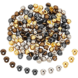 200Stück 4Farben Mini Legierung Schaft Knöpfe Sets, 1-Loch, Pilz, für diy puppenkleidung