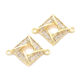 Латунные прозрачные подвески из кубического циркония, без кадмия, без никеля и без свинца, ромбовидные звенья