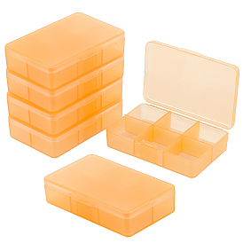 NBEADS Plastic Boxes, Bead Storage Containers, 6 Compartments, Rectangle