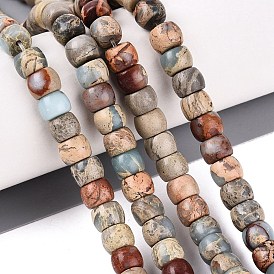 Natural Gemstone Beads Strands, Barrel
