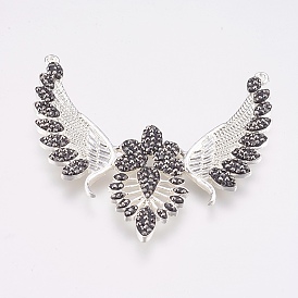 Соединители звеньев сплава, с полимерной глиной горный хрусталь, крыло