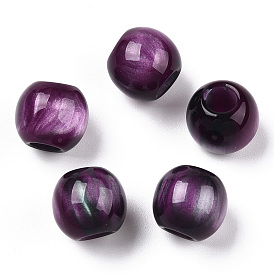 Resin Imitation Gemstone Beads, Large Hole Beads, Rondelle