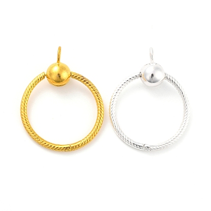 Openable Snake Chain Shape Brass Pendants, with European Alloy Clasp, for Large Hole Beads, Ring/O Shaped