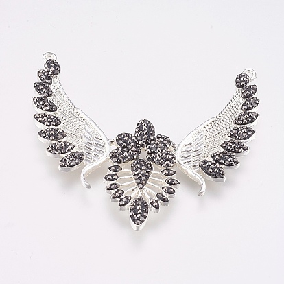 Соединители звеньев сплава, с полимерной глиной горный хрусталь, крыло