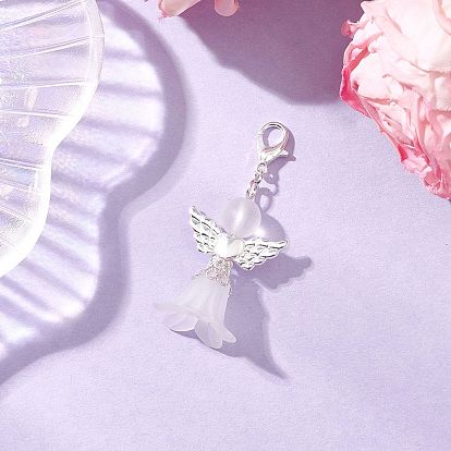 Цветочный ангел акриловые подвесные украшения, с легкосплавным крылом и застежками-карабообразными когтями