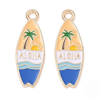 Alloy Enamel Pendants, Surfboard Charms