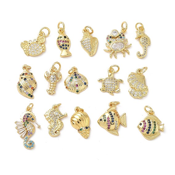 Латунные микро проложить кубического циркония подвески, реальный 18 k позолоченный, с целью перехода в кольце