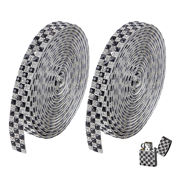 2 шт. стеклянные стразы с узором «тартан» с горячей фиксацией, горный хрусталь, хрустальная лента для шитья со стразами, аксессуары для костюма