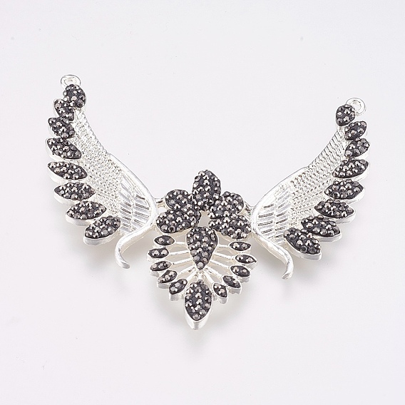 Соединители звеньев сплава, с полимерной глиной горный хрусталь, крыло