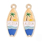 Alloy Enamel Pendants, Surfboard Charms