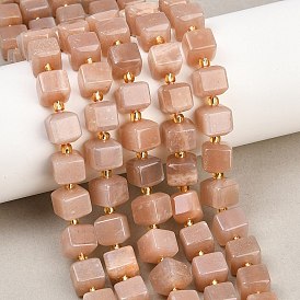 Натуральный Sunstone бисер пряди, кубические, с бисером