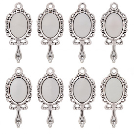50 шт. Подвески из сплава в тибетском стиле, зеркало, античное серебро