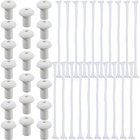10шт. хлопковых фитилей для масляных ламп, с фарфоровыми бусинами в форме грибов