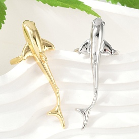 Латунные кольца-манжеты для женщин, без кадмия и без свинца, рыба