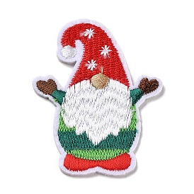 Christmas Gnome Appliques, Computerized Embroidery Cloth Iron on/Sew on Patches, Costume Accessories