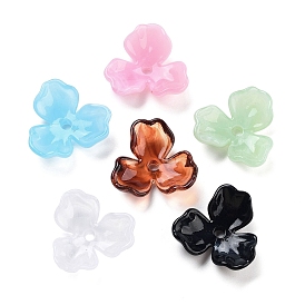 Acrylic Beads Caps, 3-Petal Flower