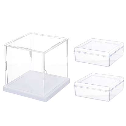 Transparent Acrylic & Plastic Display Box, for DIY Display, Toy Storage Box