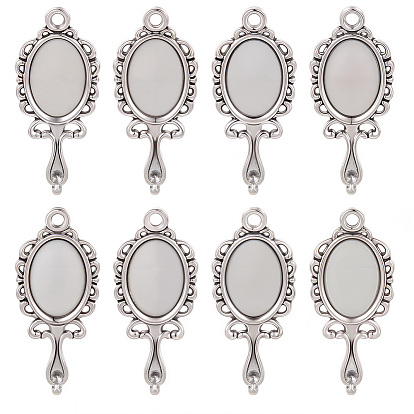 50 шт. Подвески из сплава в тибетском стиле, зеркало, античное серебро