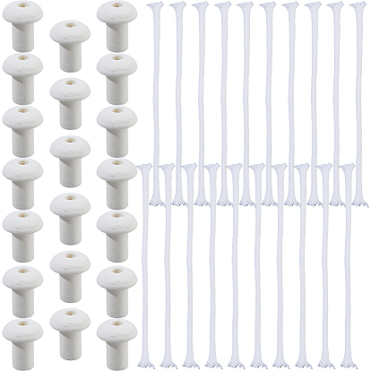 10шт. хлопковых фитилей для масляных ламп, с фарфоровыми бусинами в форме грибов