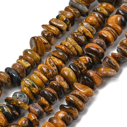 Природных тигровый глаз бисер нитей, самородки