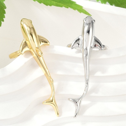 Латунные кольца-манжеты для женщин, без кадмия и без свинца, рыба