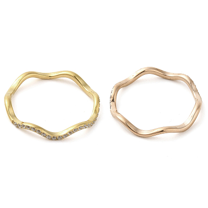 Ионное покрытие (ip) 304 кольца из нержавеющей стали, с кубического циркония, волна