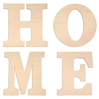 Letter Unfinished Wood Blank Cutouts, for DIY Crafts, Wedding, Home Decoration and Paint