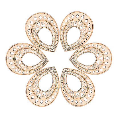 Undyed Wood Big Pendants, Drop