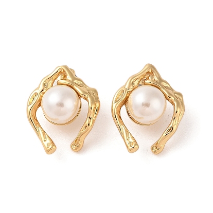 304 серьги-пусеты из пластиковых бусин из нержавеющей стали, для женщин, вакуумное покрытие pvd