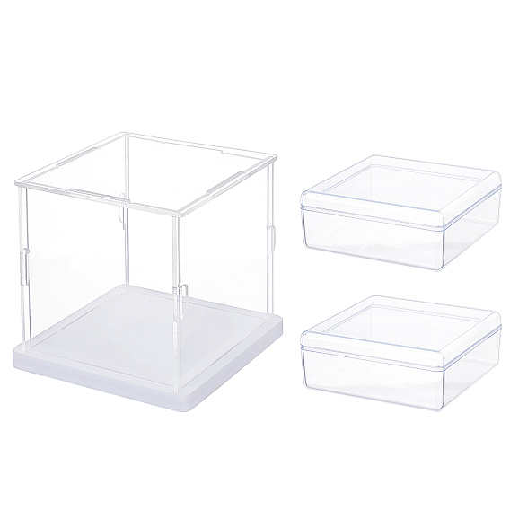 Transparent Acrylic & Plastic Display Box, for DIY Display, Toy Storage Box