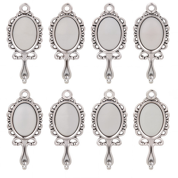 50 шт. Подвески из сплава в тибетском стиле, зеркало, античное серебро
