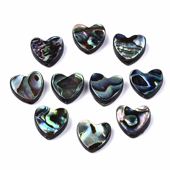 Natural Abalone Shell/Paua Shell Beads, Heart