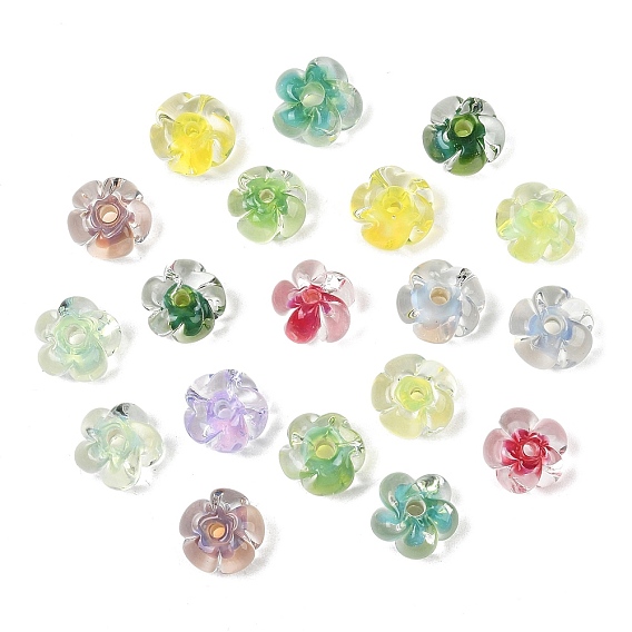 Handmade Lampwork Beads, Pumpkin Flower