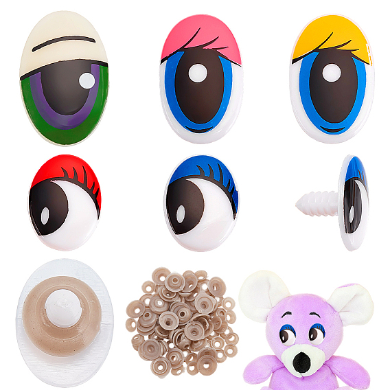 Кукольные глаза из смолы и пластика, безопасные глаза, с распоркой, принадлежности для изготовления кукол своими руками, овальные