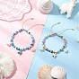 2шт. браслеты с подвесками из синтетической бирюзы и искусственного жемчуга ABS, Браслеты из бисера ручной работы из полимерной глины heishi для женщин, форма раковины и морская звезда