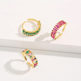 Luxury Sparkling Zircon Open Ring - Fashionable and Versatile.