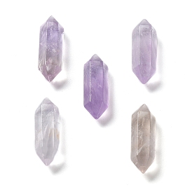 Natural Amethyst Double Terminated Pointed Beads, No Hole, Faceted, Bullet