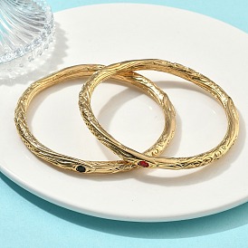 Браслеты из нержавеющей стали с гравировкой ручной работы и стразами для женщин, реальный 304 k позолоченный, ионное покрытие (ip), долговечный