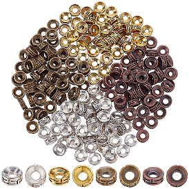 240 шт. 4 цветные бусины-распорки в тибетском стиле, плоско-круглые, без кадмия и без свинца