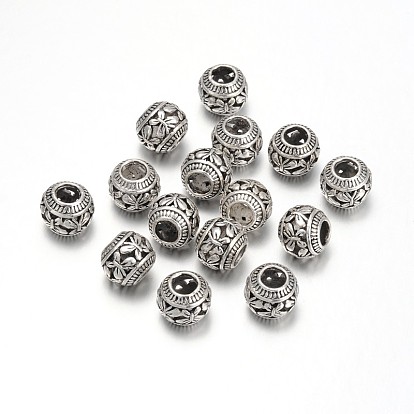 Tibetan Style European Beads, Rondelle, 11x9mm, Hole: 4.5mm