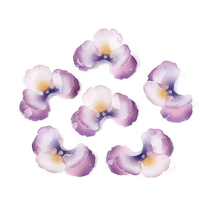 Heat Shrink Acrylic Bead Caps, 3-Petal Flower