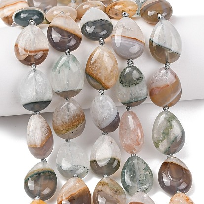 Природный агат бисер нитей, окрашенная и подогревом, квартира слеза