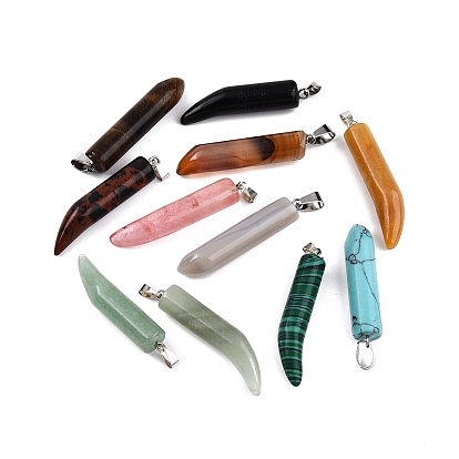 Смешанные подвески камень, перец прелести, смешанные окрашенные и неокрашенные, с 201 защелкой из нержавеющей стали на поручнях, цвет нержавеющей стали