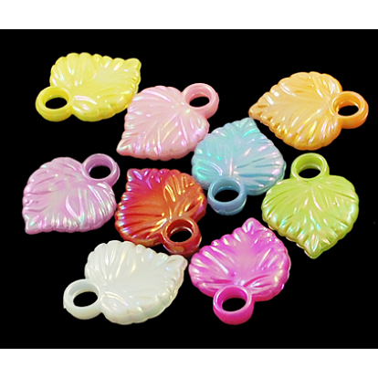 Plating Acrylic Pendants, AB Color, Heart
