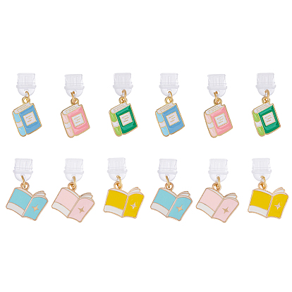 12шт 6 стиль пластиковые мобильные пылезащитные заглушки, с подвесками из эмалевого сплава