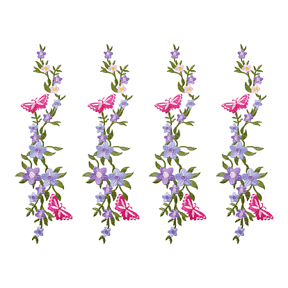 4 шт. полиэстеровых вискозных цветочных вышивальных ниток для пришивания и утюжки, аппликации из ткани