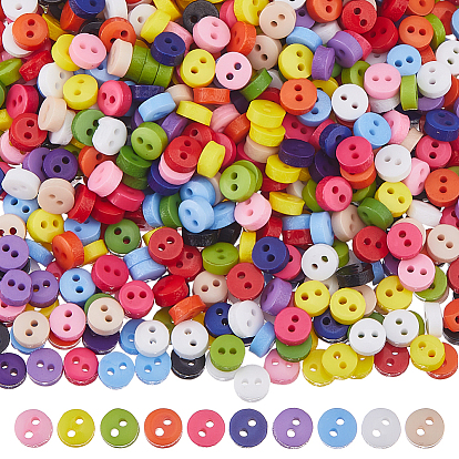 2-Hole Resin Flat Round Buttons