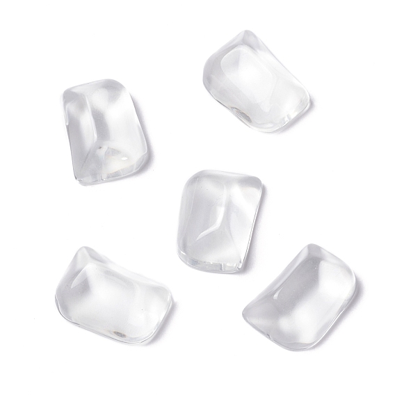 Transparent Resin Cabochons, Water Ripple Cabochons, Rectangle