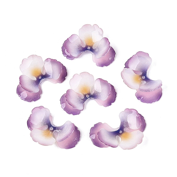 Heat Shrink Acrylic Bead Caps, 3-Petal Flower